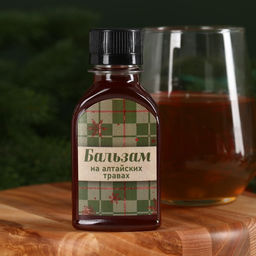 Подарочный набор Снигирь: сбор трав 20 г., варенье из сосновых шишек 20 г., безалкогольный бальзам 100 мл. - Доброе здоровье фото 2