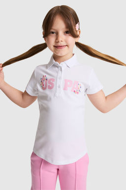 K_z _ocuk Beyaz Polo Yaka Ti__rt - U.s. polo assn фото 3