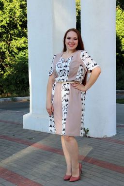 ДАНАИДА 829.С1 Платье+ пояс - Almond фото 2