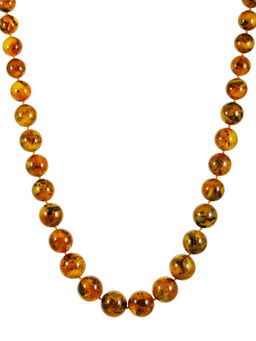 Яркие бусы Светлый метеорит из натурального формованного янтаря