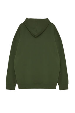 TRENDYOL MAN Siyah Buyuk Beden apusonlu Oversize/Genis Kesim Ici Polar/S?cak Tutan Sweatshirt TMNAW24AO00013 - Trendyolmilla фото 24