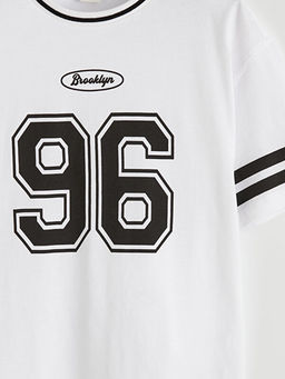 Bisiklet Yaka K?z ?ocuk Bask?l? Ti??rt