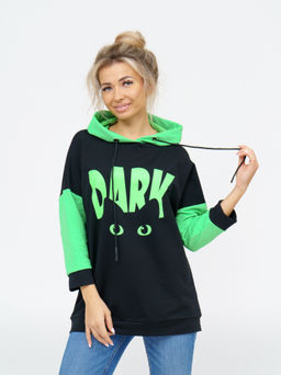 806 Худи "черный/салатовый"