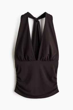 Top halter drapeado