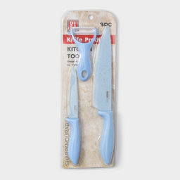 Набор кухонных принадлежностей Клауд, 3 предмета: 2 ножа, овощечистка из керамики, голубой - Simaland фото 7