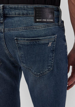 James Mavi Pro Puslu Vintage Koyu Mavi Jean Pantolon  фото 7