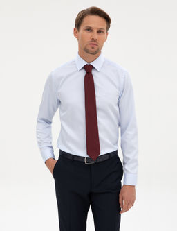 A__k Mavi Non Iron Kolay _t_lenebilir Slim Fit G_mlek