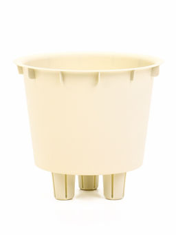 Кашпо для цветов «Рамона», 1.9 л, d=18 см, h=16.5 см, со вставкой, пластиковое, белое