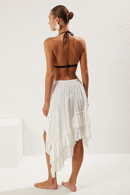 TRENDYOLMILLA Ekru Dokuma F?rf?rl? Plaj Etek TBESS25ET00003 фото 5