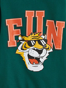 Bask?l? Erkek ?ocuk Sweatshirt