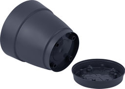 Горшок для цветов InGreen Villa de Fiori,фикс.под.26л,D380мм,на колес.,улканический серыйIG660510026 - Пластик репаблик фото 2