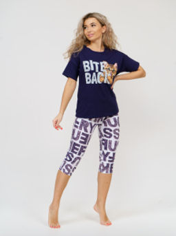 783 Пижама "Буквы/т.синие"