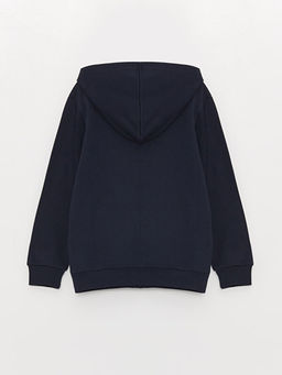 Kap??onlu Basic Uzun Kollu Erkek ?ocuk Fermuarl? Sweatshirt