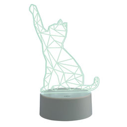 ULI-M501 RGB/3AAA CATTY/WHITE Светильник декоративный с эффектом 3D Кошка, на батарейках 3AAA (не в/к). 1 светодиод. RGB свет. USB кабель в/к. TM Uniel - Volpe фото 3