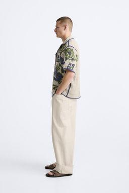 CROCHET SHIRT WITH CONTRAST EMBROIDERY - Zara фото 4