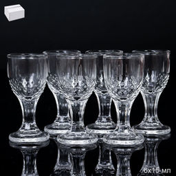 Рюмка 6 штук 10 мл фактурная / 9638 /уп 48/ Минзурка
