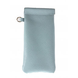 Футляр для очков Croco фо-725 (на пружинке) натуральная кожа голубой св флотер (20) 264192