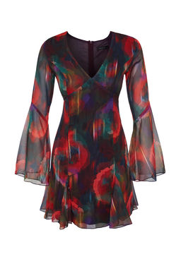 Trendyolmilla Cok Renkli A-Kesim Astarl? Sifon S?k Abiye Elbise TPRAW24EL00050 фото 8