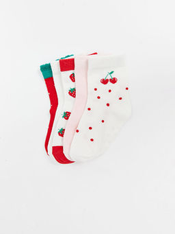 Bask?l? K?z Bebek Soket ?orap 5li