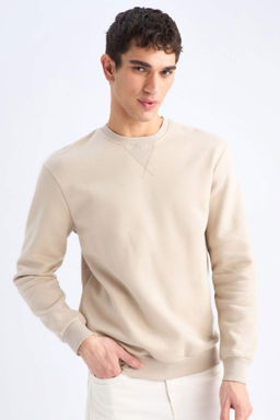 Regular Fit Bisiklet Yaka Basic Duz Kal?n Sweatshirt - Defacto фото 6