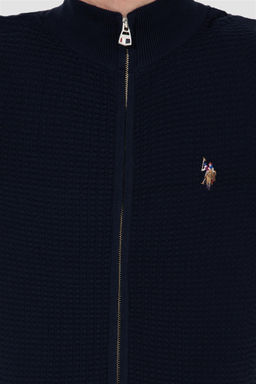 Мужской темно-синий трикотажный кардиган Basic - U.s. polo assn фото 12