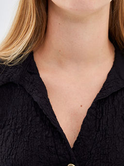 G?mlek Yaka Dokulu Kad?n Bluz