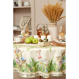 Скатерть Этель Еaster d=214см +/-3см, 100% хл, саржа 190 гр/м2  фото 18
