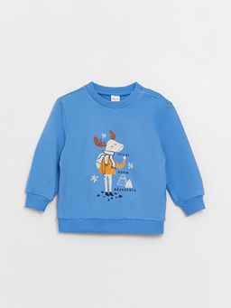 Bisiklet Yaka Bask?l? Uzun Kollu Erkek Bebek Sweatshirt 2li - Waikiki фото 2