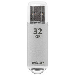 Флешка Smartbuy V-Cut, 32 Гб, USB 2.0, чтение до 25 Мб/с, запись до 15 Мб/с, серая