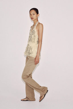 TOP HALTER BORDADOS ZW COLLECTION LIMITED EDITION / Beige