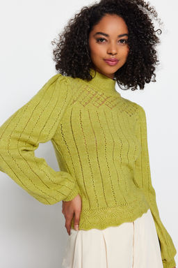 Tas Ajurlu/Delikli Dik Yaka Triko Kazak TWOAW21KZ0034 - Trendyolmilla фото 11