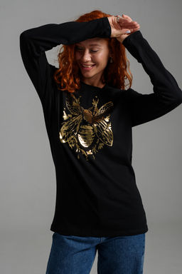 8544 Футболка с длинным рукавом женская (фольга)