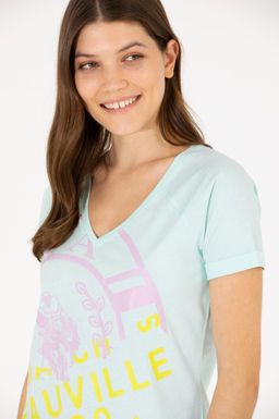 Женская зеленая футболка с v-образным вырезом Неожиданная скидка в корзине - U.s. polo assn фото 10