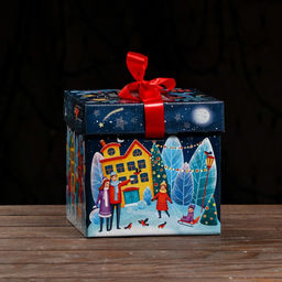 Подарочная коробка Праздник в городе , Коробка крышка-дно , 17,5 х 17,5 х 17 см - Simaland фото 4