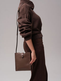 Кожаная сумка кросс-боди Leya DBR 30919 коричневый какао  фото 5