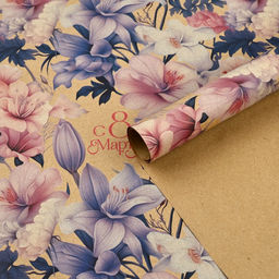 Цена за 10 шт. Бумага упаковочная крафтовая «8 марта», 50×70 см