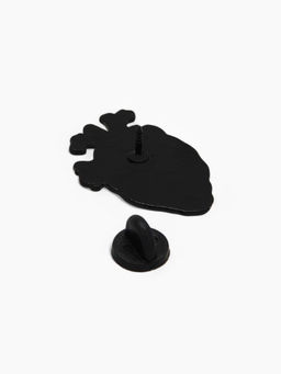 Значки-неразлучники Сердца, 2 шт. бело-голубые в чёрном металле