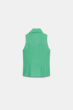 CAMISA RAYAS LAZOS MANGA SISA / Verde / Azul