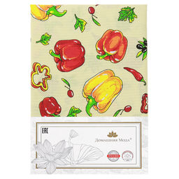 Скатерть 120х145см Перцы, вид 1, длина стола до 105см, на 4 персоны, рогожка (хлопок 100%) 171г/м2, упаковка классическая, пакет ПВХ 28х41см, Домашняя мода (Россия)  фото 5