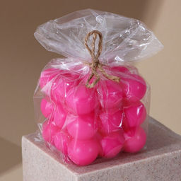 Цена за 2 шт. Свеча формовая «Облако», розовая, 6 х 6 см