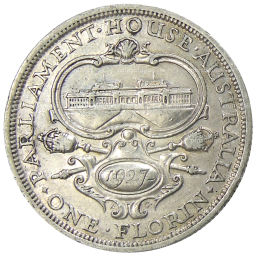 1 флорин 1927 года Австралия Открытие здания парламента в Канберре