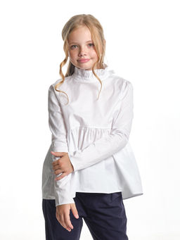 Рубашка для девочки в школу белая UD 7823 белый - Mini maxi фото 11