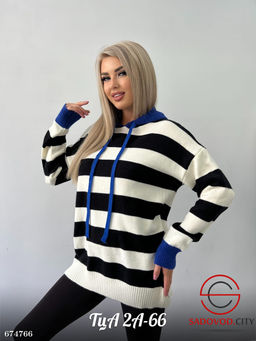 Кофта женская удлиненная в полоску