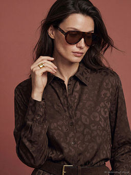 Desenli Saten Kad?n G?mlek Tunik