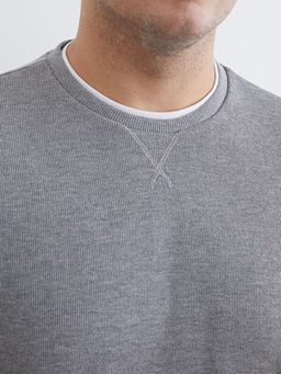 B?y?k Beden Bisiklet Yaka Erkek Sweatshirt