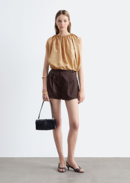 Top de seda estampado con cord?n de ajuste - H&m фото 4