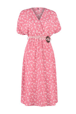 Pembe Bask?l? Aksesuar Kemer Detayl? Buzgulu Esnek Orme Maxi Elbise TWOSS24EL00871 - Trendyolmilla фото 7