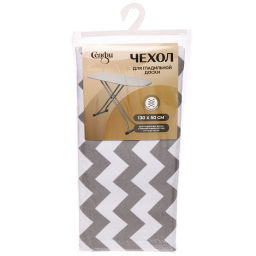 Цена за 2 шт. Чехол для гладильной доски, Канва, подклад войлок, на шнурке, 130*50 см