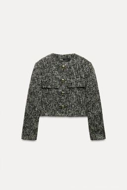 SHORT TEXTURED WEAVE BLAZER - Zara фото 5