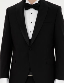 Смокинг Siyah Ex Slim Fit с жилетом черный